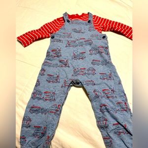 Little Me Train Overalls